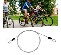 Sonew Double Looped Stainless Steel Security Lock Cable for Bicycle, Loop Cable Scooter Lock (Silver)