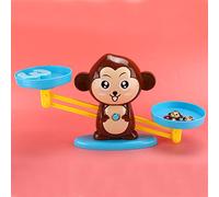 Sonew Educational Monkey Balance Scale Toy for Kids - Fun Learning Game &, Brown (New version - English Monkey (brown)