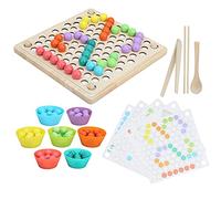 Sonew Educational Wooden Clamp/Holder Beads Puzzle Board for Kids - Brain Training and Fine Motor Skills Development Game (#1)