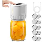 Sonew Electric Mason Jar Vacuum Sealer Kit, Cordless Automatic Jar Sealer with Wide Mouth and Regular Mouth Mason Jar Lids for Food Storage and Fermentation