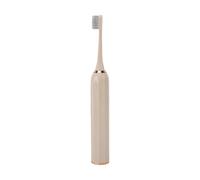 Sonew Electric Toothbrush for Adults 3 Modes Smart Timer 30 Days Battery Type C Fast Charge Rounded Soft Brush Head Washable Geometric Handle for Gum Care and Deep Clean (Khaki)