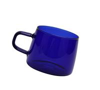 Sonew Elegant 350ml Borosilicate Glass Coffee Mug with Handle for Home and Cafe, High Temperature, for Coffee Lovers (Blue)