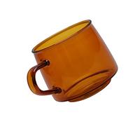 Sonew Elegant 350ml Borosilicate Glass Coffee Mug with Handle for Home and Cafe, High Temperature, for Coffee Lovers (Succinite)