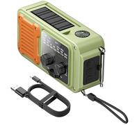 Sonew Emergency Radio, 2000mAh NOAA Weather Alert Hand Crank Solar AM FM Portable Radio with Flashlight, Reading Lamp, Type C Power Bank, SOS Alarm, for Outdoor Adventures Home