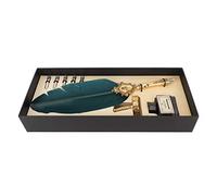 Sonew Feather Quill Pen and Ink Set with 5 Interchangeable Nibs for Retro Writing - for Students