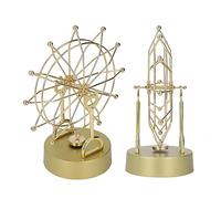 Sonew Golden Electronic Ferris Wheel Toy with Magnetic Rotation, Perpetual Motion Desk Decor for Stress Relief and Learning