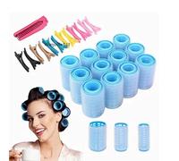 Sonew HAIR CURLER ROLLER LARGE MEDIUM SMALL SELF GRIP HAIR CURLER CLIPS COMB THICK THIN VOLUME STYLING HOME OUTDOOR BLUE