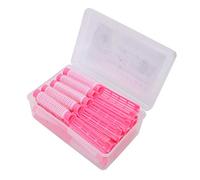 Sonew Hair Perm Rods, 20pcs No Damage Hair Rollers with Plush Lock Design, for Women Long Short Styling Tools Pink Purple Gray (Pink)