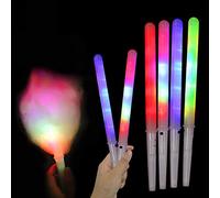Sonew LED Glow Sticks, Colorful Glowing Cotton Candy Cones for Cotton Candy Machine, Light Up Party Favors (White)