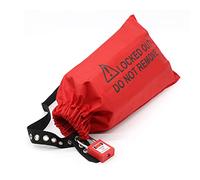 Sonew Lockout Bag, Vehicle Controller Button Wear Resistant Polyester Cloth Red Warning Signs Lockout Bag Lock Off Kit Bag for Electricians