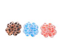 Sonew Magnet Four Leaf Hair Clips Small No Slip Strong Hold Women Hair Clips Trendy Leopard Brown Blue Orange for Home Salon Quick Hairstyling ABS 3 Pcs