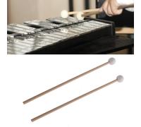 Sonew Marimba Keyboard Mallets with Rubber Heads, Wood Sticks for Glockenspiel, and Harp (White)
