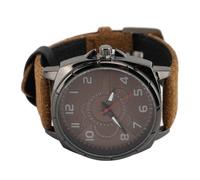 Sonew Men’s Ultra Thin Vintage Quartz Analog Watch with PU Leather Strap, Mineral Glass for Indoor & Outdoor Activities (Brown)