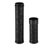 Sonew Metal Tube Container with Embossed Design for Portable Storage Black Zinc Alloy Travel Camping Tube (Black)