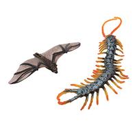 Sonew Model Simulation Educational Toy for Kids - 2pcs PVC for Learning and Collecting (Centipede+bat)