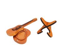 Sonew Oak Wood Guitar Pick Holder - Engraved Wooden Pick Storage Box with Stand Function, Compact 4.72” for Acoustic & Electric Guitarists, Living Room Decor Gift