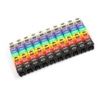 Sonew on Wire Markers, Digital Number Tube Wire Label Colorful Cable Markers for Color Coded Cables, with C Shape Design for Multi Type Cables 100Pcs 2 5mm² (100PCS -2.5MM .5 Square)