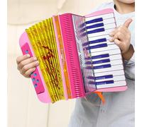 Sonew Portable Accordion, 24-key 12-bass ABS Material Button Accordion for Beginners Christmas Lightweight Hand-eye Coordination Stage Performance, Easy to Learn, Pleasing Sound