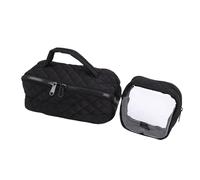 Sonew Portable Cosmetic Bag Large Capacity, Proof Makeup Bag with 180° Lay Flat Design & Multiple Compartments, Travel Toiletry with Clear Pouch for Women Business Trip Gym Vacation (25 * 14 * 13cm)