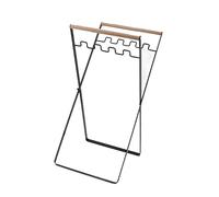 Sonew Portable Foldable Iron Wire Frame Trash Rack with Garbage Bag Holder for Camping, Outdoor Waste Sorting Bin in White (Black)