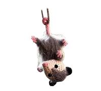 Sonew Possum Car Hanging Ornament, Cute Screaming Opossum Mirror Accessory Decor Rearview Interior Decoration Possum Car Hanger Charm Knit Possum Car Interior Mirror Hanger (A)