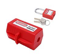 Sonew Power Safety Lockout Kit, Power Lockout Device, Electrical Lock, with 38mm/1.5in Long Padlock for Air Conditioner TV Industry Chemistry (Medium lock box + 38mm padlock)