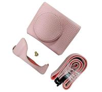 Sonew Retro Portable Camera Case for G7 X II/III - Carry Bag with Shoulder Strap, Opening Bottom for Tripod Access (Roseate)