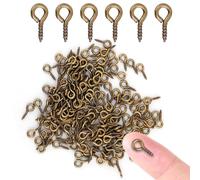 Sonew Screw Eyelets Brass, Mini Eye Pins Hooks Eyelets Screw Hooks Threaded Bails Findings for Jewelry Pendant Making 200Pcs / Bag(Dark Bronze)