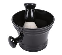 Sonew Shaving Brush and Bowl Set, Soft Nylon Brush and ABS Soap Bowl for Quick Lathering, with Glossy Finish and Compact Design (2Pcs Set)