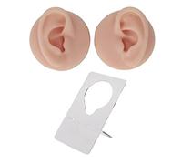 Sonew Silicone Ear Model, High Simulation 3D Piercing Model with Stand, Soft Flexible False Human Ear Model for Acupuncture Piercing Practice Jewelry Display (Light Skin Color)