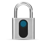 Sonew Smart Fingerprint Padlock, Electronic Door Lock Fingerprint Recognition Smart Keyless Waterproof Security Anti-Theft Padlock