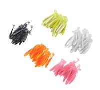 Sonew Soft Fishing Lures with Lifelike Paddle Tail Design, Fluorescent Reflection for Anglers, 100pcs Durable and Eco-Friendly Rubber Swimbaits for Various Fishing Techniques