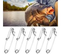 Sonew Strong Stainless Steel Tuna Clips Fishing Tackle - 15pcs Longline Branch Hangers Snap Accessory - Easy On/Off Lightweight, Resistant for Sharking, Crabbing