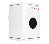 Sonew Tinplate Laundry Powder Container, Large Capacity with Handle, Simple Laundry Bead Storage Box Dispenser, Ideal for Laundry Detergents, Soaps, and Tablets. (White)