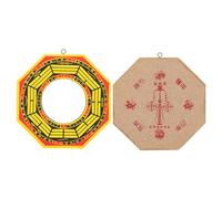 Sonew Traditional Chinese Feng Shui Convex and Concave Bagua Mirror | Taoist | Protective Outdoor Hanging Decor for Home and Business | Wood, 4-6 Inches (6 inch concave mirror)