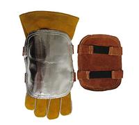 Sonew Welding Hand Shield, High Temperature Hand Guard Shield, Heat Shield Split Cowhide Leather Aluminized Back Welding Hand Pad for Industrial Boiler Metal Smelting