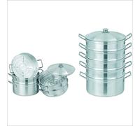 Sonex 32cm Aluminium XXL Steamer - Catering: Restaurant Extra Large Steamer :Multi Layer Cooker Aluminium Pot Pan Set With Lid (5 Layer)