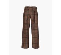 Song for the Mute Menscheck Pattern Belt Loops Wide-leg Regular-fit Wool-blend Trousers 32