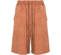 Song For The Mute paisley-jacquard elasticated-waist shorts - Orange 46