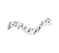 Song in Sheet Music Lettering Decals 48x131.5cm Glass Stickers Coffee