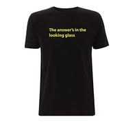 Song Lyric T Shirt The Masterplan Song Lyrics Answers in The Looking Glass Gallagher Noel Liam Master Plan Indie Mod Manchester Music Scene (XXX Large, Black)