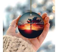 Song of Solomon 8:6 Place Me Like A Seal Over Your Heart Christmas Tree Ornament Religious Christian Round Hanging Ornaments Ceramic Personalized Christmas Bauble Present for Holiday Decoration
