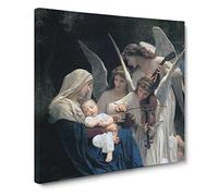 Song Of The Angels by William Adolphe Bouguereau Canvas Print | Gallery Wrapped 30mm Frame Wall Art | 14x14 inches | Ready to Hang | Classic Picture | Living Room Bedroom Lounge Office