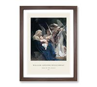 Song Of The Angels By William Adolphe Bouguereau Exhibition Museum Painting Framed Print | A4 Walnut Framed Wall Art | Ready to Hang | Modern Historical Picture | Living Room Bedroom Lounge Office
