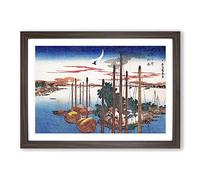 Song of The Cuckoo by Utagawa Hiroshige Framed Print | A2 Walnut Framed Wall Art | Ready to Hang | Asian Nature Picture | Living Room Bedroom Lounge Office