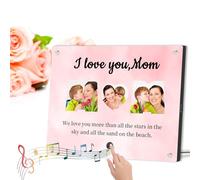 Song Picture Frame Custom with Music Spotify Plaque, Personlised Mother's Day Picture Gifts That Plays Song From Kid,Best Mum Ever Gifts,Mum Birthday Gifts from Daughters Son,