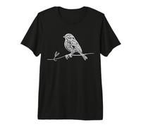 Song Sparrow Line Art Birdwatcher Premium T-Shirt