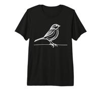 Song Sparrow Line Art Birdwatcher Premium T-Shirt
