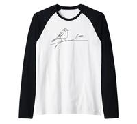Song Sparrow Line Art Birdwatcher Raglan Baseball Tee