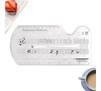 Song Writer's Composing Template Stencil - ABS 20.8×10.3 Cm | Music Notes Stencils with Chord Progression Guide, Sheet Writing, Music Composition, Manuscript Staff Paper Tablet | Studio, Classroom